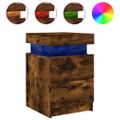 vidaXL Nočné stolíky s LED svetlami 2 ks dymový dub 35x39x55 cm