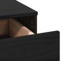 vidaXL Súprava toaletného stolíka s LED čierna masívna borovica