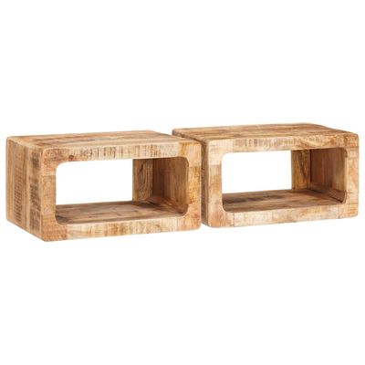 vidaXL Nočný stolík 2 pcs Hnedá 45 x 30 x 24 cm Masívne mango drevo