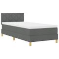 vidaXL Posteľ s pružinovým rámom Tmavo šedá 90 x 190 cm látka