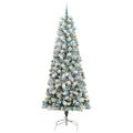 vidaXL Umelý Sklápací Vianočný Stromček 300 LED Zelená a biela 240 cm