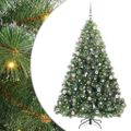 vidaXL Umelý vianočný stromček s 300 LED-i Zelená 210 cm PE a PVC