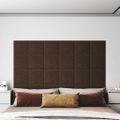 vidaXL Nástenné panely 12 ks hnedé 30x30 cm látková 1,08 m²