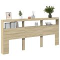 vidaXL Skrinka na čelo postele s LED dub sonoma 220x17x102 cm