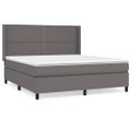 vidaXL Boxspring posteľ s matracom sivá 160x200 cm umelá koža