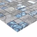 vidaXL Mozaiková dlažba 22 ks 30 x 30 cm Sivá a modrá Sklo