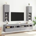 vidaXL TV skrinka s LED svetlami sivá sonoma 30,5x30x102 cm