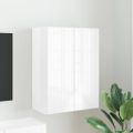 vidaXL TV nástenná skriňa Vysoký lesk bielej 59,5 x 31 x 80 cm