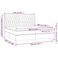 vidaXL Posteľ boxsping s matracom a LED krémová 200x200 cm látka