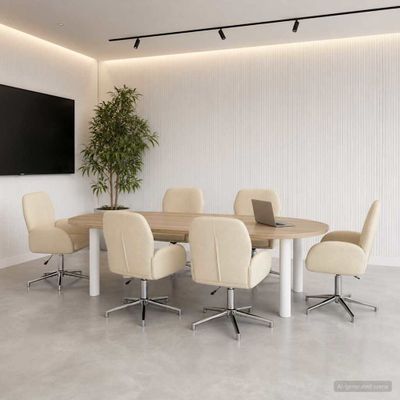 vidaXL Otáčacie stoličky k stolu 6 ks 54 x 58 x 90 cm Krémová Látka