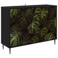 vidaXL Servírovacia skriňa ELBURG Čierny dub 102 x 33 x 76 cm