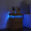 vidaXL Nočný stolík s LED dub artisian 35x39x55 cm kompozitné drevo