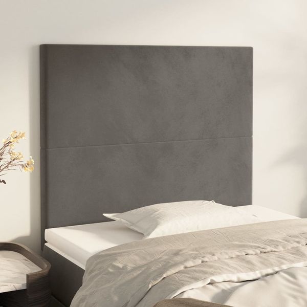 vidaXL Čelo postele tmavosivé 100x5x118/128 cm zamatové