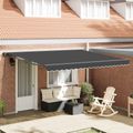 vidaXL Rám markízy Antracitová 400 × 300 cm Polyester s PU povrchom