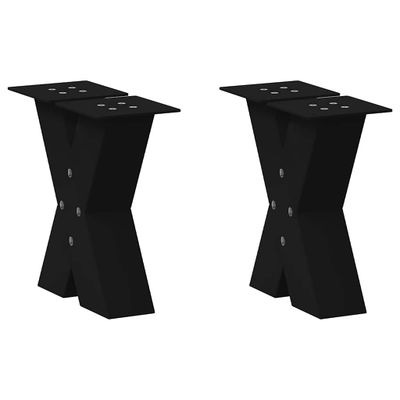 vidaXL Nohy konferenčného stolíka v tvare X, 2 ks, čierne, 40 x (30-31) cm, oceľové