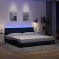 vidaXL Rám postele bez matraca Hanko modrá 200x200 cm látka