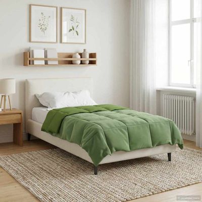 vidaXL Prikrývka na celý rok Šnurovaný Zelená 135 x 220 cm Mikrovlákno