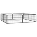 vidaXL Ohrádka pre psov 8 panelov čierna 100x50 cm práškovaná oceľ