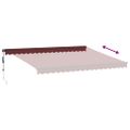 vidaXL Automaticky zaťahovacia markíza s LED vínová 450x350 cm
