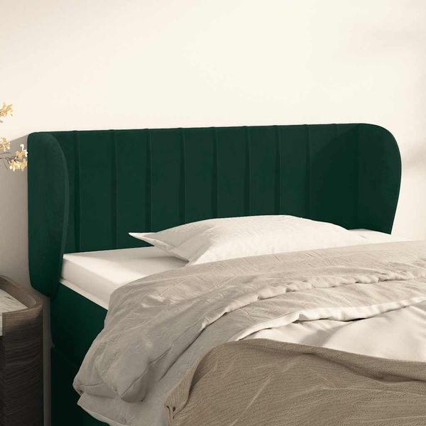 vidaXL Čelo postele so záhybmi tmavozelený 83x23x78/88 cm zamat