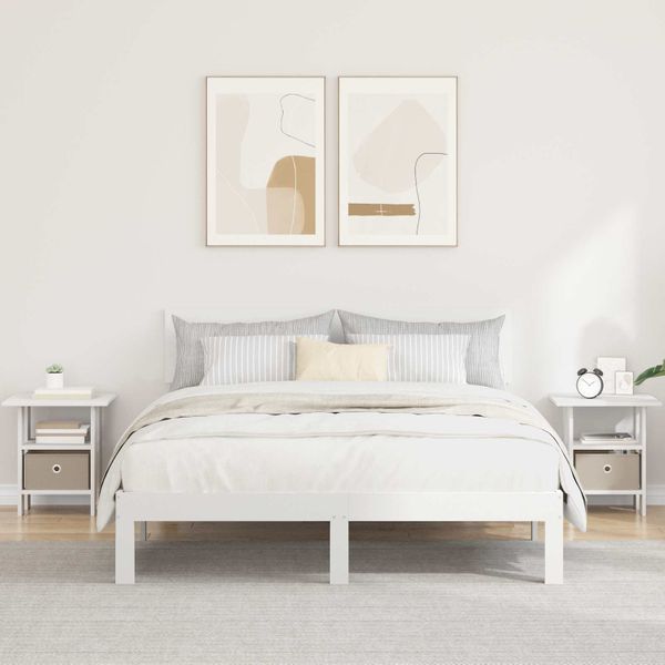 vidaXL Nočný stolík 2 pcs Biela 41 x 40 x 45 cm Kompozitné drevo