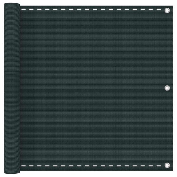 vidaXL Balkónová obrazovka Tmavozelená 90 x 1200 cm HDPE a hliník