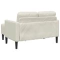 vidaXL 2-miestna pohovka s leňoškou Krémová v tvare L 125 cm Zamat