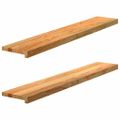 vidaXL Okenný parapet 2 ks svetlohnedá 120x20x2 cm dubový masív