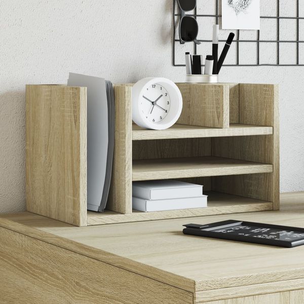 vidaXL Organizér na stôl dub sonoma 44,5x24x25 cm kompozitné drevo