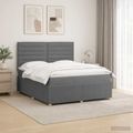 vidaXL LED boxspring posteľ s matracom Tmavosivá 140 x 190 cm Látka