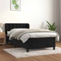 vidaXL Posteľný rám boxspring s matracom čierny 90x200 cm zamat