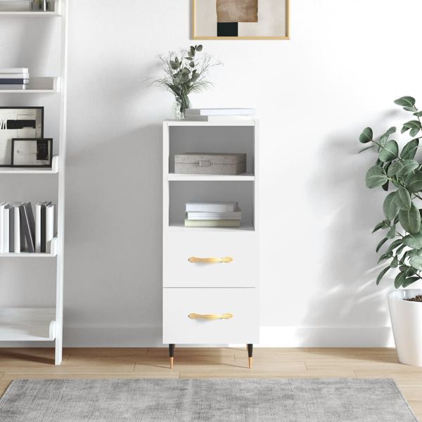 vidaXL Komoda lesklá biela 34,5x34x90 cm spracované drevo