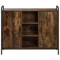 vidaXL Servírovacia skriňa Dymový dub 97 x 33 x 81 cm Kompozitné drevo