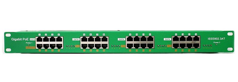 POE-PAN16-GBATF 802.3af/at gigabitový tienený 16-portový PoE panel