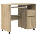 vidaXL Stôl na kolieskach Sonoma dub Kompozitné drevo 91 x 50 x 77 cm