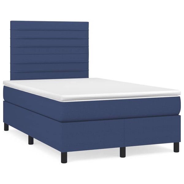 vidaXL Boxspring posteľ s matracom modrá 120x190 cm látka