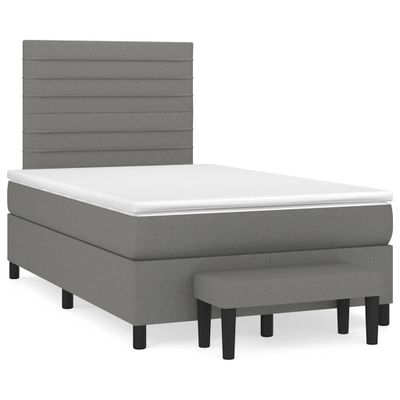 vidaXL Boxspring posteľ s matracom, tmavosivá 120x190 cm, látka