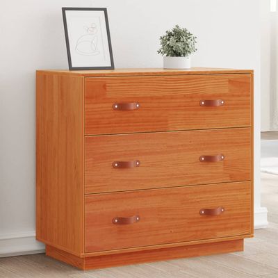 vidaXL Komoda voskovohnedá 80x40x75 cm borovicový masív