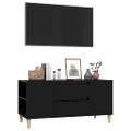 vidaXL TV skrinka čierna 102x44,5x50 cm spracované drevo