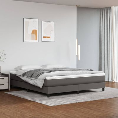 vidaXL Posteľný rám s boxspringom sivý 160x200 cm umelá koža
