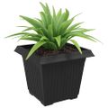vidaXL Štvorcový črepník na kvety 6 ks Čierna 33 x 33 x 26 cm Plast