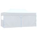 vidaXL Profesionálny skladací párty stan+4 steny 3x6 m, oceľ, biely
