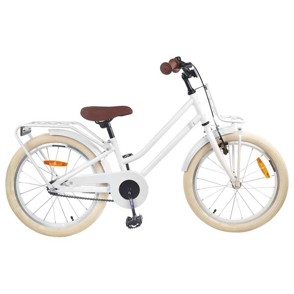 vidaXL Detské Kolo 18 Palcov pre deti od 5 do 7 rokov Biela