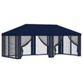 vidaXL Kryt altánku s bočnými stenami 6 x 3 m Modrá Polyester 190 gsm