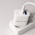 Forever TC-07-30AC PD QC charger 1x USB-C 1x USB 30W white + USB-C - USB-C cable 60W