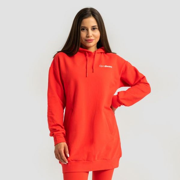 Dámska Longline mikina Limitless Hot Red - GymBeam, veľkosť XL, veľkosť oblečenia XL