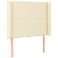 vidaXL Čelo postele so záhybmi krémové 103x16x118/128 cm umelá koža
