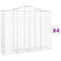 vidaXL Oblúkové gabiónové koše 4ks 200x50x160/180cm pozinkované železo