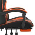 vidaXL Otočná herná stolička s podnožkou čierna a oranžová umelá koža