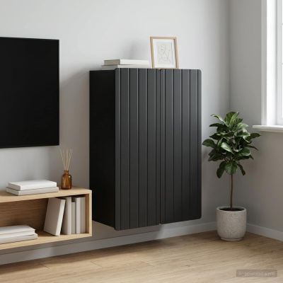 vidaXL Nástenná skrinka Čierna 66 x 34,5 x 92 cm Kompozitné drevo